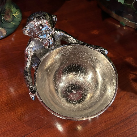NWOT Silver Monkey Decorative Bowl - Made in India - Picture 4 of 13